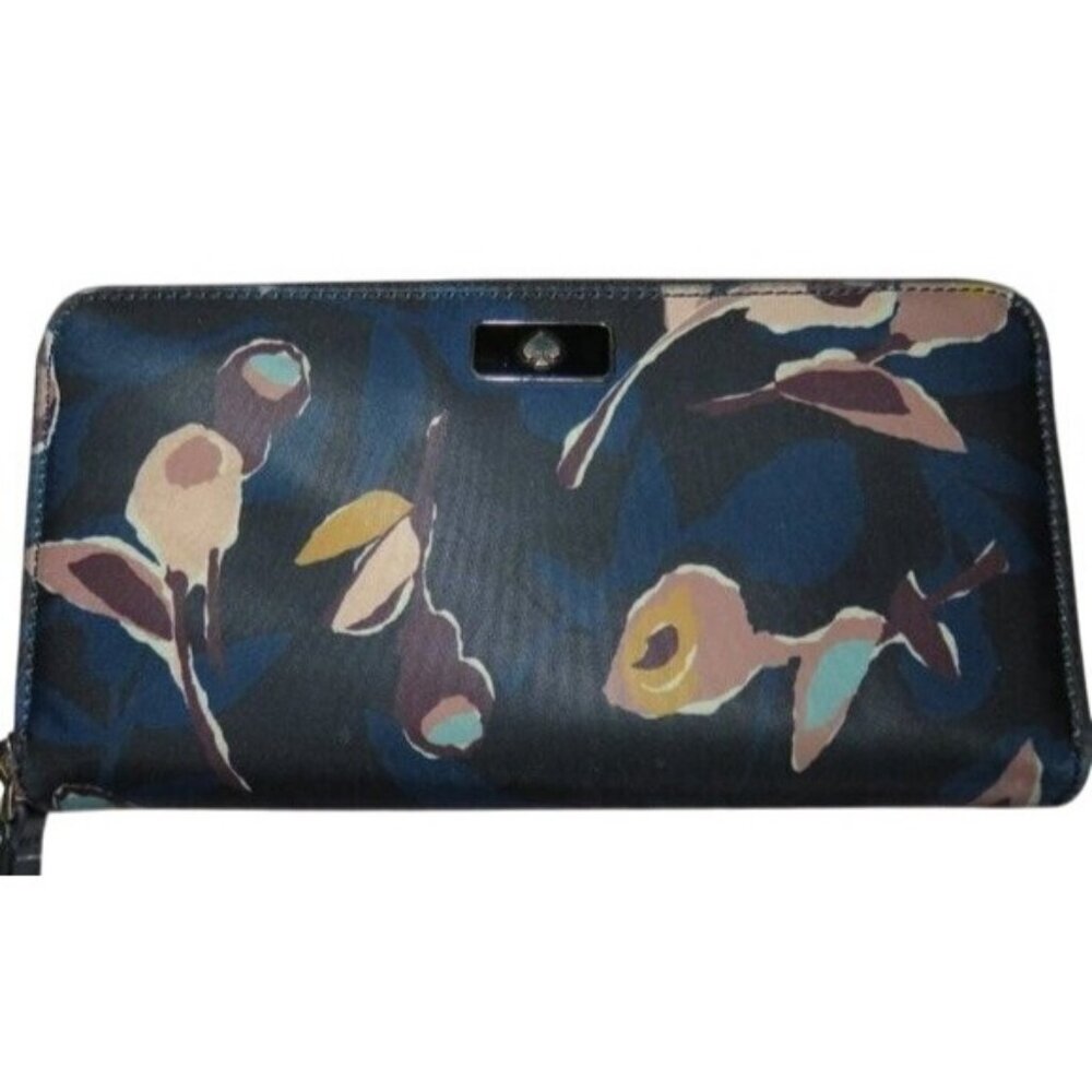 Kate Spade Dawn Paper Rose Limited Pattern Continental Full Zip Long Wallet